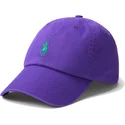 bone-curvo-violeta-ajustavel-com-logo-verde-cotton-chino-classic-sport-da-polo-ralph-lauren