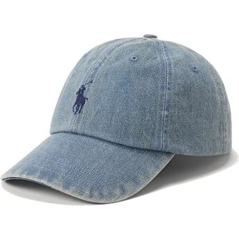 Boné curvo azul ajustável Indigo Denim da Polo Ralph Lauren