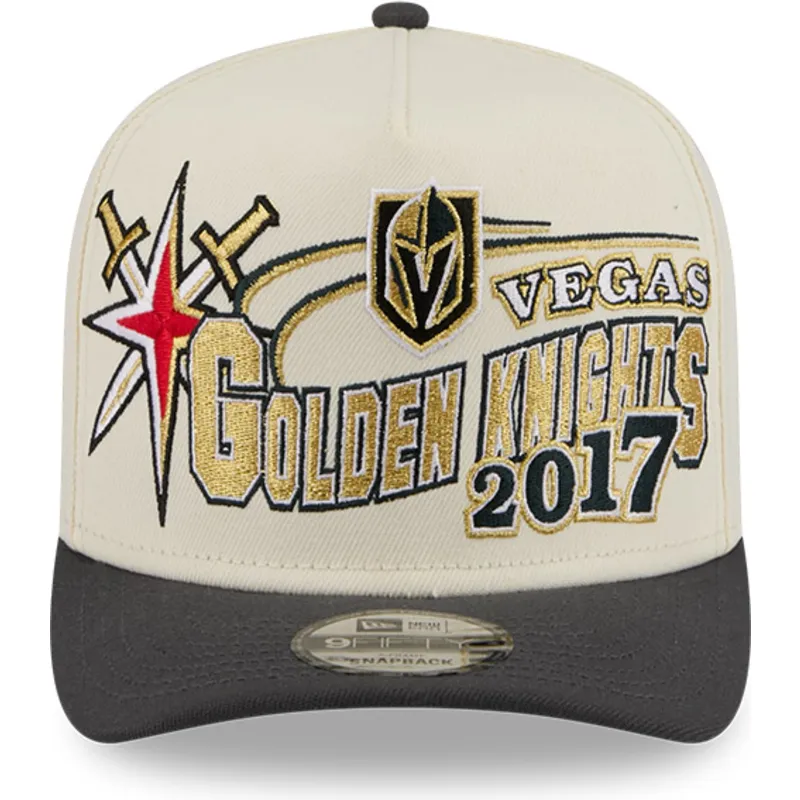 bone-curvo-bege-e-preto-snapback-9fifty-a-frame-classic-da-vegas-golden-knights-nhl-da-new-era