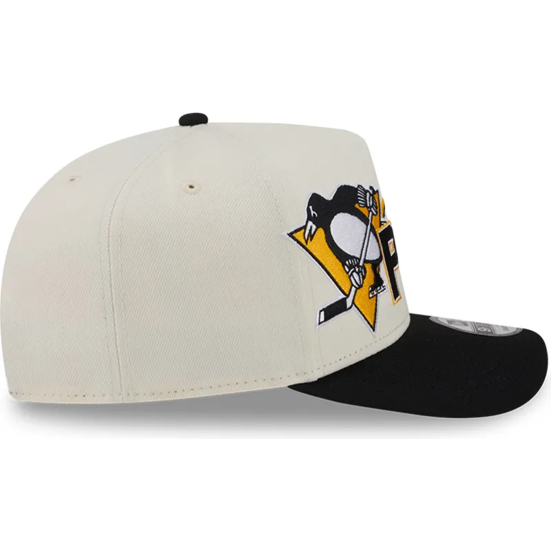 bone-curvo-bege-snapback-9fifty-a-frame-classic-da-pittsburgh-penguins-nhl-da-new-era