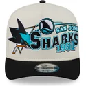 bone-curvo-bege-e-preto-snapback-9fifty-a-frame-classic-da-san-jose-sharks-nhl-da-new-era