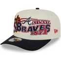bone-curvo-bege-e-preto-snapback-9fifty-a-frame-classic-da-atlanta-braves-mlb-da-new-era