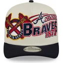 bone-curvo-bege-e-preto-snapback-9fifty-a-frame-classic-da-atlanta-braves-mlb-da-new-era