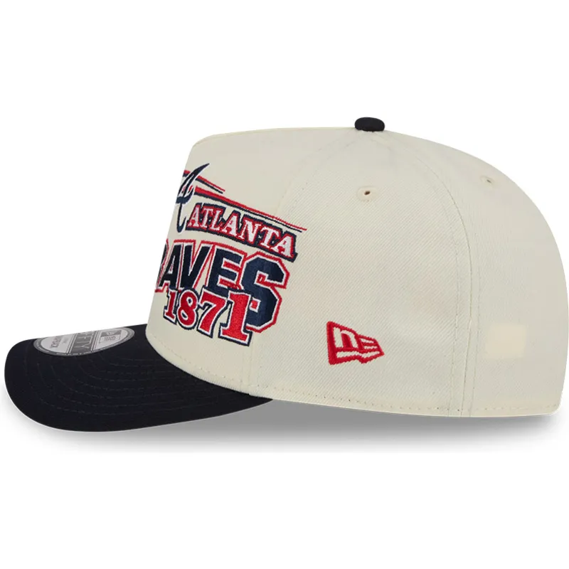 bone-curvo-bege-e-preto-snapback-9fifty-a-frame-classic-da-atlanta-braves-mlb-da-new-era