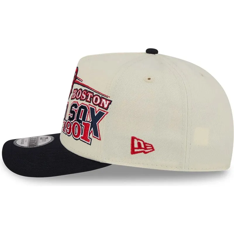 bone-curvo-bege-e-preto-snapback-9fifty-a-frame-classic-da-boston-red-sox-mlb-da-new-era