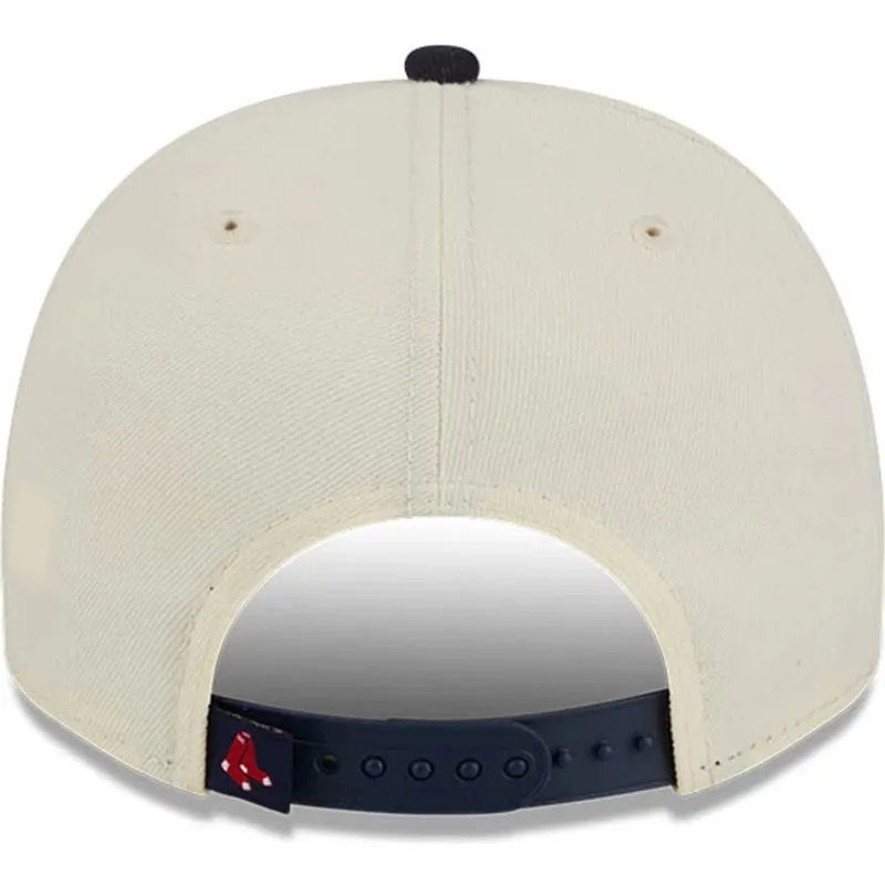 bone-curvo-bege-e-preto-snapback-9fifty-a-frame-classic-da-boston-red-sox-mlb-da-new-era