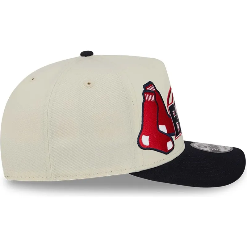 bone-curvo-bege-e-preto-snapback-9fifty-a-frame-classic-da-boston-red-sox-mlb-da-new-era