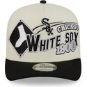bone-curvo-bege-e-preto-snapback-9fifty-a-frame-classic-da-chicago-white-sox-mlb-da-new-era