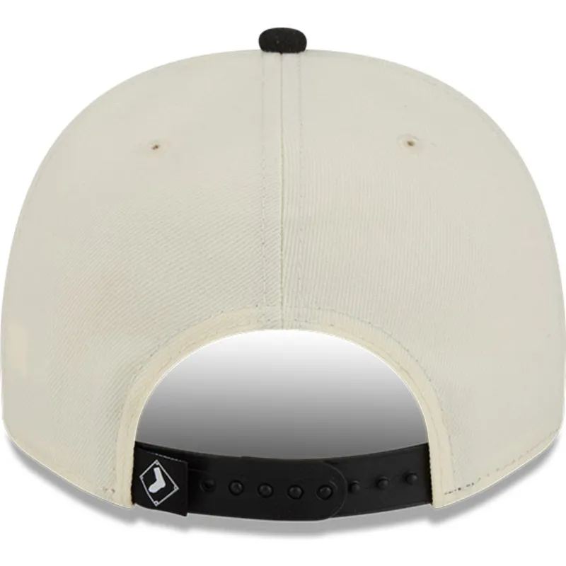 bone-curvo-bege-e-preto-snapback-9fifty-a-frame-classic-da-chicago-white-sox-mlb-da-new-era