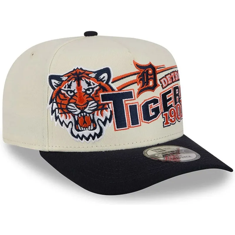 bone-curvo-bege-e-azul-marinho-snapback-9fifty-a-frame-classic-da-detroit-tigers-mlb-da-new-era