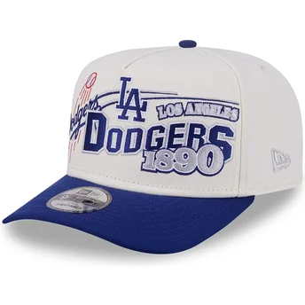 Boné curvo bege e azul snapback 9FIFTY A Frame Classic da Los Angeles Dodgers MLB da New Era