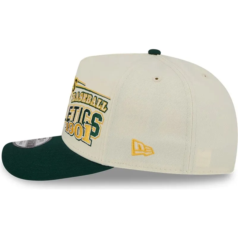 bone-curvo-bege-e-verde-snapback-9fifty-a-frame-classic-da-oakland-athletics-mlb-da-new-era