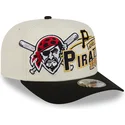 bone-curvo-bege-e-preto-snapback-9fifty-a-frame-classic-da-pittsburgh-pirates-mlb-da-new-era