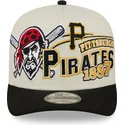 bone-curvo-bege-e-preto-snapback-9fifty-a-frame-classic-da-pittsburgh-pirates-mlb-da-new-era