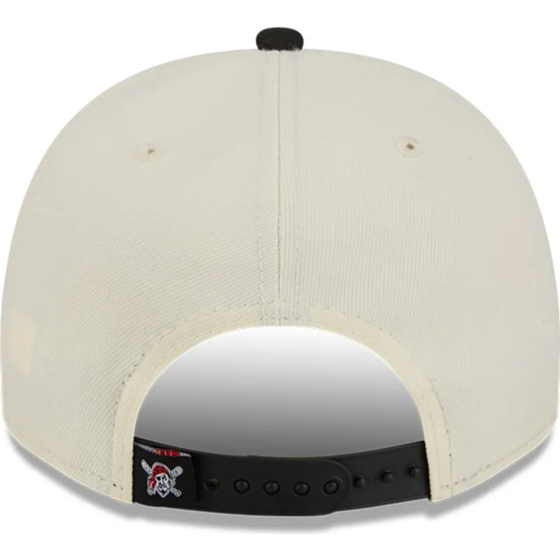bone-curvo-bege-e-preto-snapback-9fifty-a-frame-classic-da-pittsburgh-pirates-mlb-da-new-era