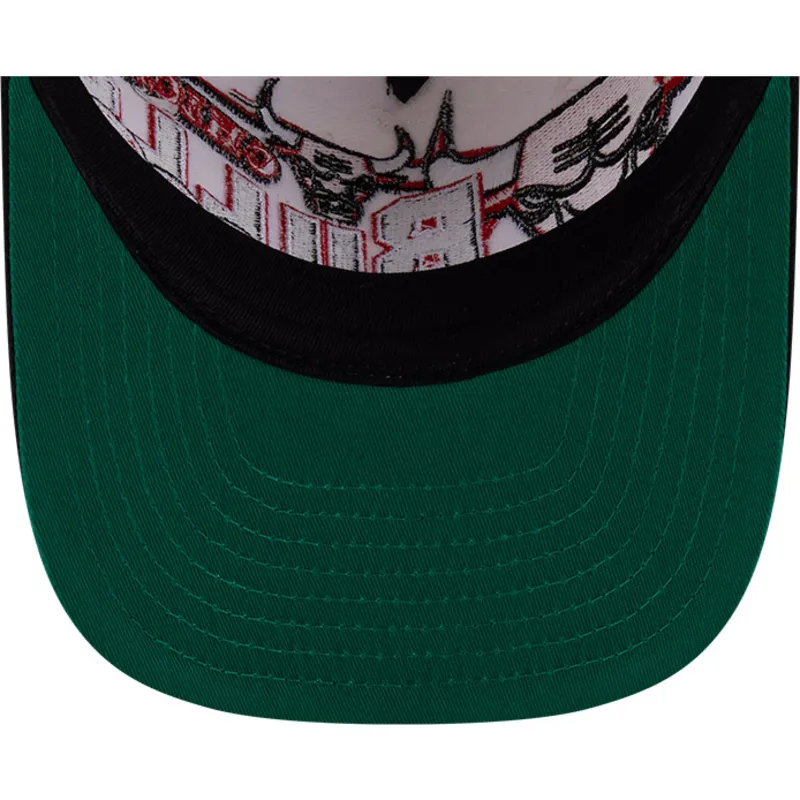 bone-curvo-bege-e-preto-snapback-9fifty-a-frame-classic-da-chicago-bulls-nba-da-new-era