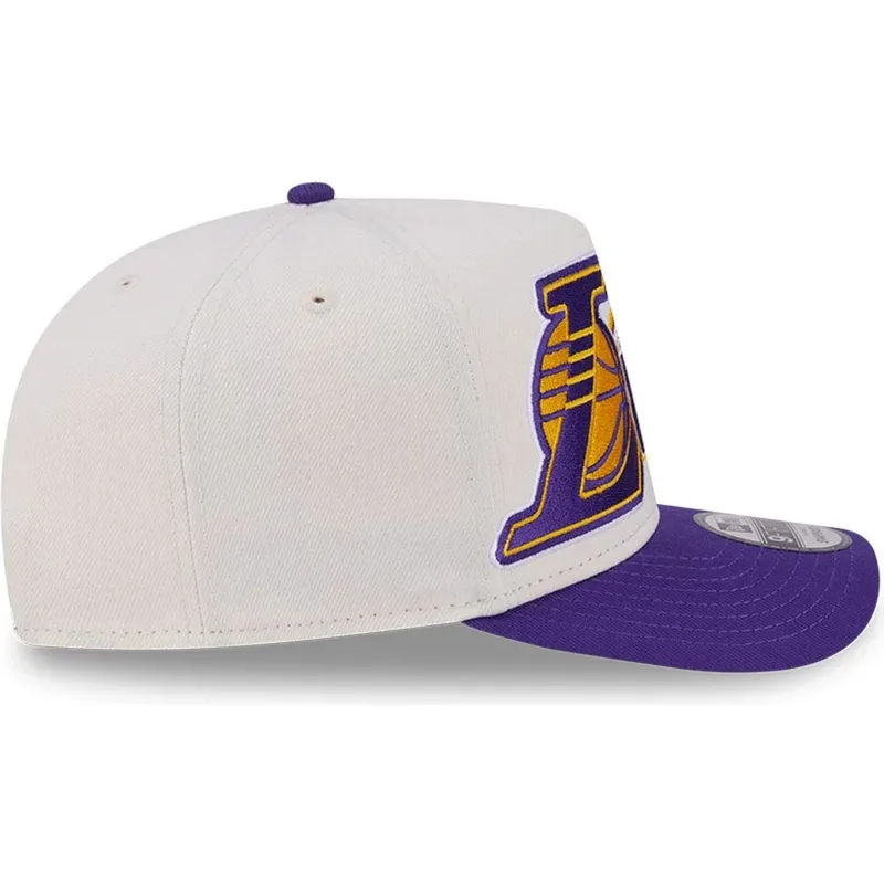 bone-curvo-bege-e-violeta-snapback-9fifty-a-frame-classic-da-los-angeles-lakers-nba-da-new-era