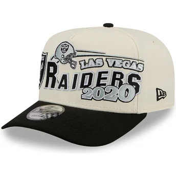 Boné curvo bege e preto snapback 9FIFTY A Frame Classic da Las Vegas Raiders NFL da New Era
