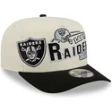 bone-curvo-bege-e-preto-snapback-9fifty-a-frame-classic-da-las-vegas-raiders-nfl-da-new-era