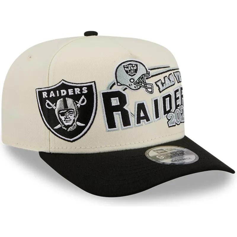 bone-curvo-bege-e-preto-snapback-9fifty-a-frame-classic-da-las-vegas-raiders-nfl-da-new-era