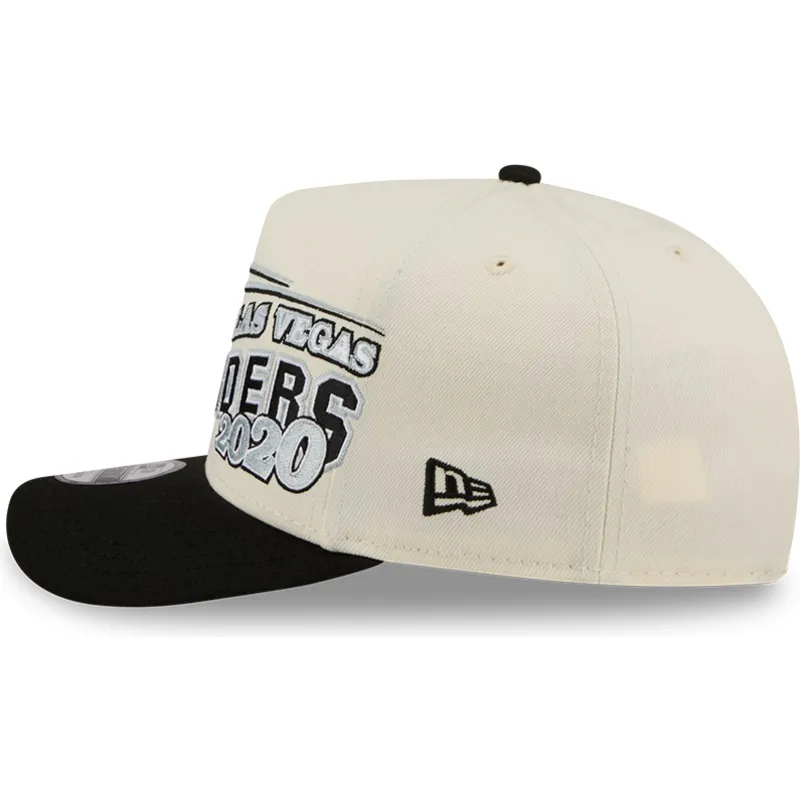bone-curvo-bege-e-preto-snapback-9fifty-a-frame-classic-da-las-vegas-raiders-nfl-da-new-era