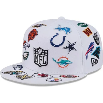 Boné plano branco justo 59FIFTY All Over da NFL da New Era