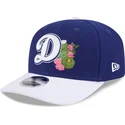 bone-curvo-azul-e-branco-snapback-9seventy-stretch-snap-flower-da-los-angeles-dodgers-mlb-da-new-era