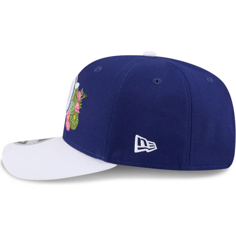 bone-curvo-azul-e-branco-snapback-9seventy-stretch-snap-flower-da-los-angeles-dodgers-mlb-da-new-era