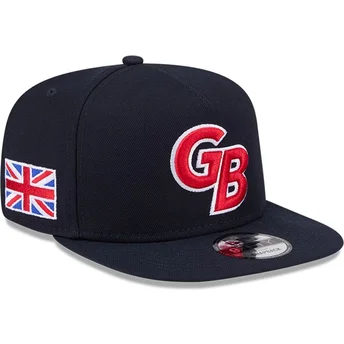 Boné plano azul marinho snapback 9FIFTY A Frame Great Britain 2026 World Baseball Classic da New Era