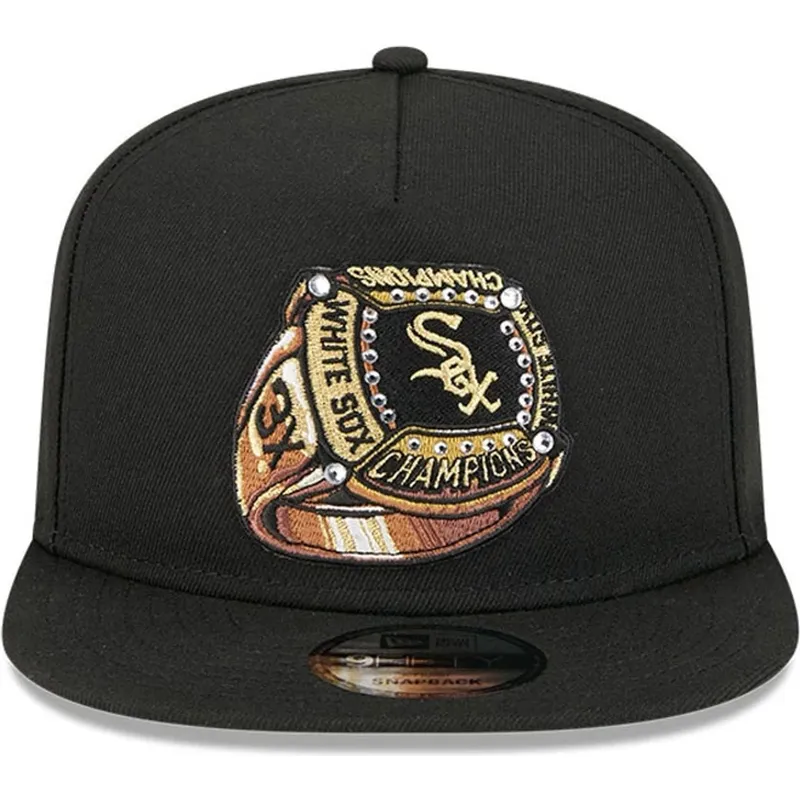 bone-plano-preto-snapback-9fifty-a-frame-ring-da-chicago-white-sox-mlb-da-new-era