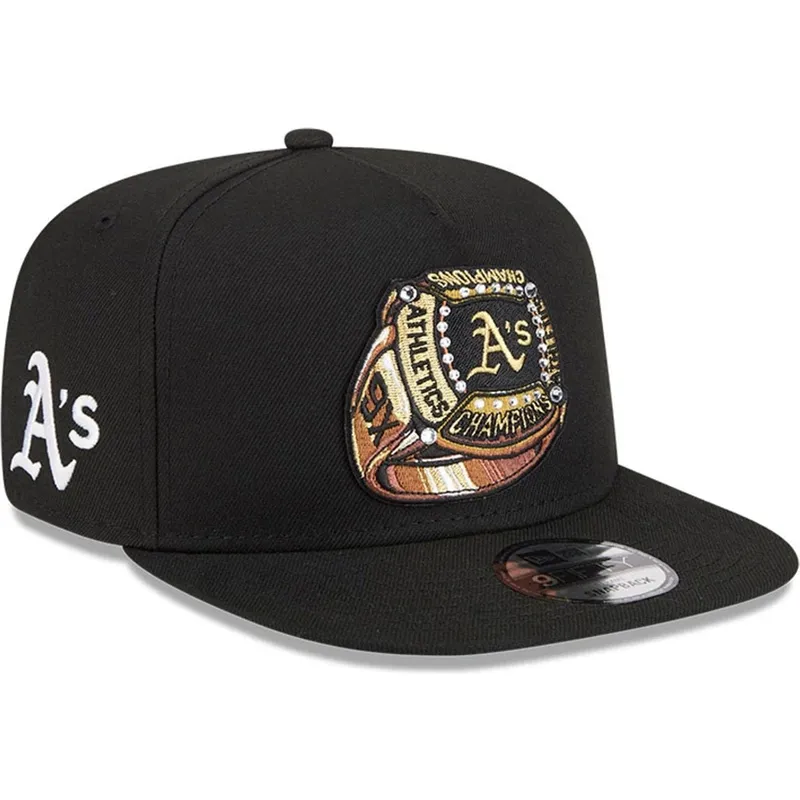 bone-plano-preto-snapback-9fifty-a-frame-ring-da-oakland-athletics-mlb-da-new-era