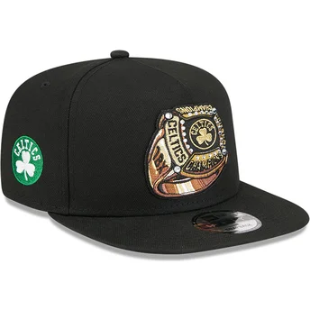 Boné plano preto snapback 9FIFTY A Frame Ring da Boston Celtics NBA da New Era