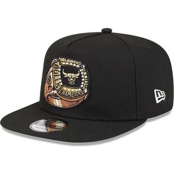Boné plano preto snapback 9FIFTY A Frame Ring da Chicago Bulls NBA da New Era