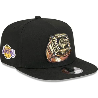 Boné plano preto snapback 9FIFTY A Frame Ring da Los Angeles Lakers NBA da New Era