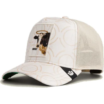 Boné trucker branco vaca Holy Cow Religulous The Farm da...