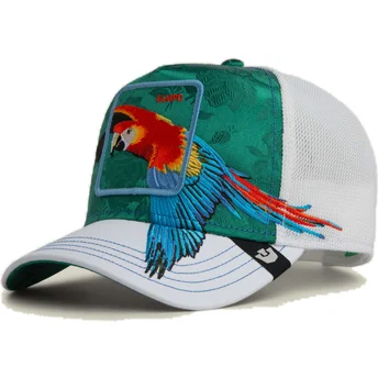 Boné trucker verde papagaio Guapo Honduras Macaw The Farm...