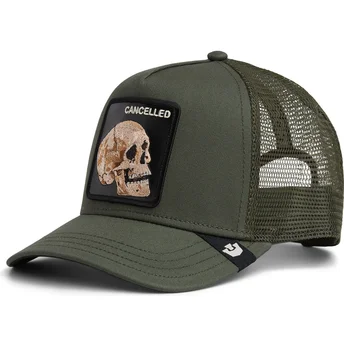 Boné trucker verde caveira The Cancelled Skull The Farm da Goorin Bros.