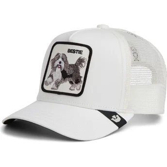 Boné trucker branco cão Bestie The Farm da Goorin Bros.