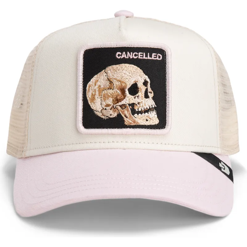bone-trucker-bege-e-rosa-caveira-the-cancelled-skull-whisper-the-farm-da-goorin-bros