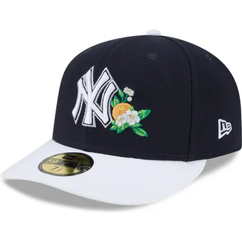 Boné curvo azul marinho e branco justo 59FIFTY Spring Training da New York Yankees MLB da New Era