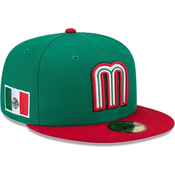 Boné plano verde justo 59FIFTY Mexico 2026 World Baseball Classic da New Era