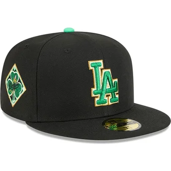Boné plano preto justo 59FIFTY Saint Patrick's Day da Los Angeles Dodgers MLB da New Era