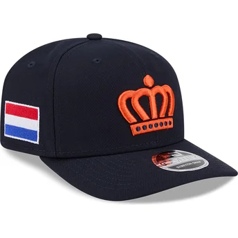 Boné curvo azul marinho snapback 9SEVENTY Stretch Snap The Netherlands 2026 World Baseball Classic da New Era