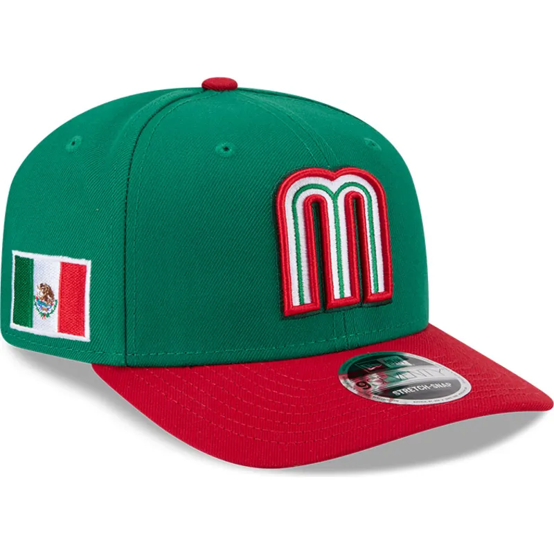 bone-curvo-verde-e-vermelho-snapback-9seventy-stretch-snap-mexico-2026-world-baseball-classic-da-new-era