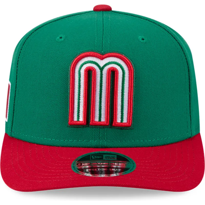 bone-curvo-verde-e-vermelho-snapback-9seventy-stretch-snap-mexico-2026-world-baseball-classic-da-new-era
