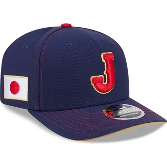 Boné curvo azul marinho snapback 9SEVENTY Stretch Snap Japan 2026 World Baseball Classic da New Era