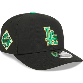 Boné curvo preto snapback 9SEVENTY Stretch Snap Saint Patrick's Day da Los Angeles Dodgers MLB da New Era