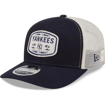 Boné trucker azul marinho 9SEVENTY Stretch Snap Patch da New York Yankees MLB da New Era