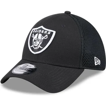 Boné trucker preto justo 39THIRTY Evergreen Neo da Las Vegas Raiders NFL da New Era
