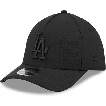 Boné curvo preto justo com logo preto 39THIRTY M-Crown A Frame da Los Angeles Dodgers MLB da New Era